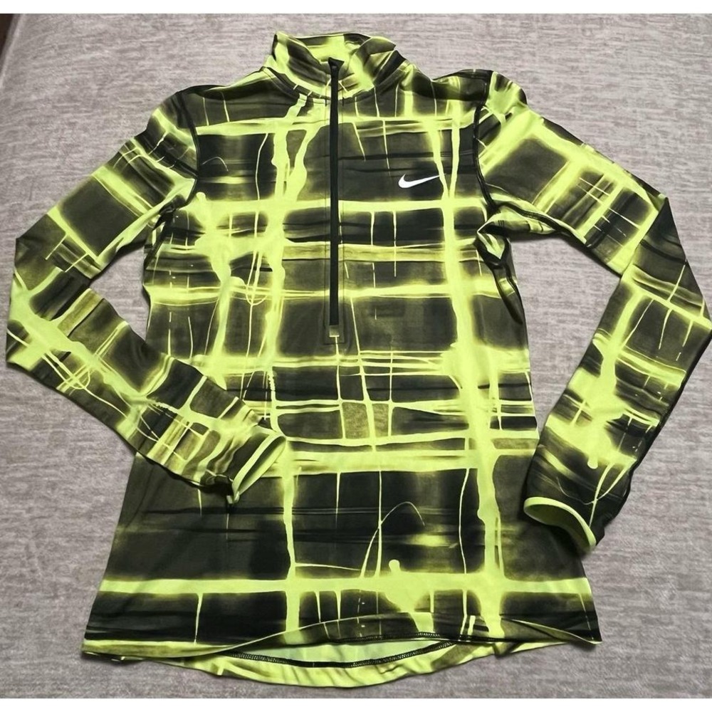 Nike Pro Hyperwarm Dri-Fit Long Sleeve‎ Running Top Women's Large – Neon Yellow